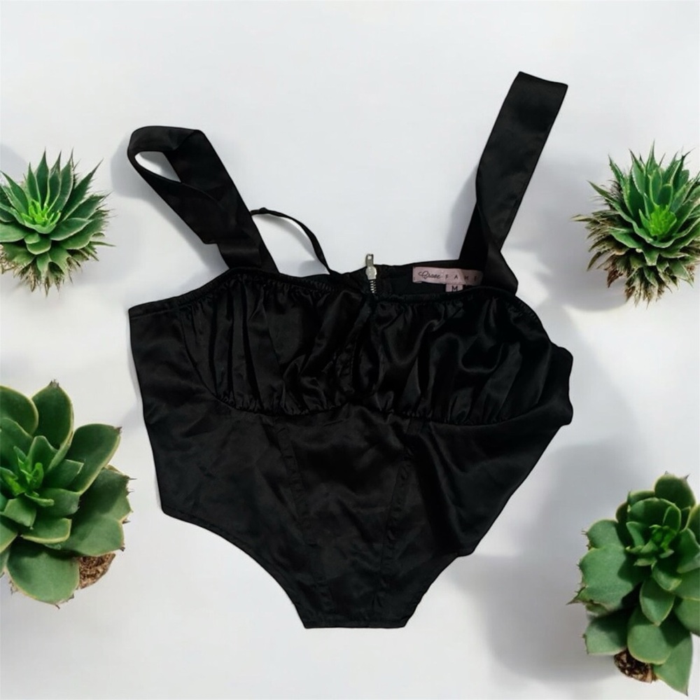 Black Satin Bodysuit